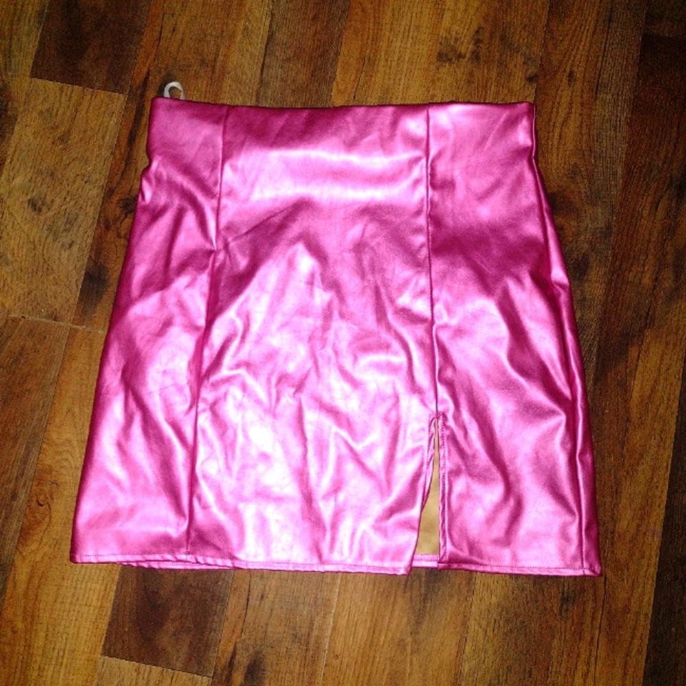 SHEIN metallic pink large skirt